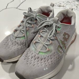 Ryka active sneaker. In light gray, white, and pink. Size 8.5.
